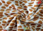 Custom Rotary Patterned Minky Fabric , Leopard Print Minky Fabric By The Yard