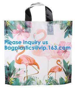 China Corn Starch Made Biodegradable&amp;Compostable Flexi Soft Loop Handle Plastic Bag,Soft Loop Handle Plastic Shopping Bag with wholesale