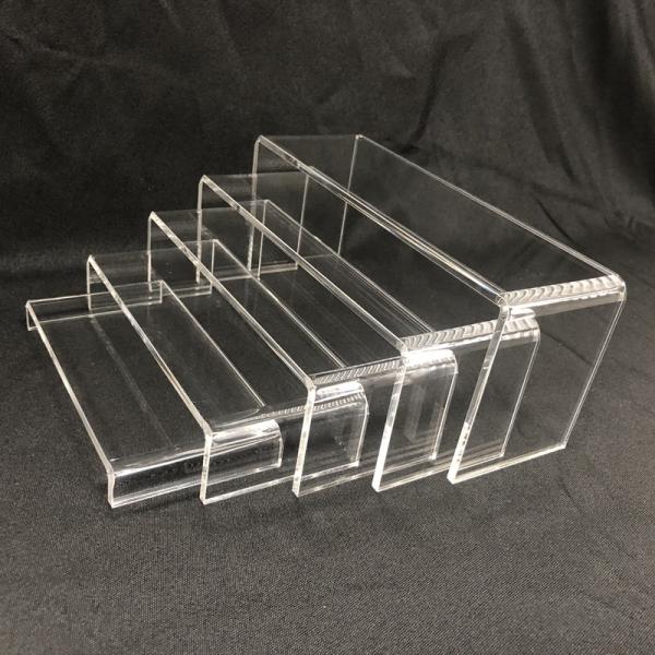 Clear Acrylic Riser Stands Shelf Retail Store Table Top Tiered Plastic Fixtures