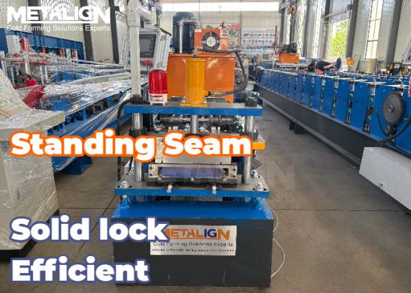 Quality Windproof Standing Seam Roll Forming Machine With Chain Drive And 18 Stations for sale
