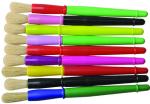 9 Colors Plastic Handle Paint Brushes , Colorful Watercolor Paint Brush Set OEM