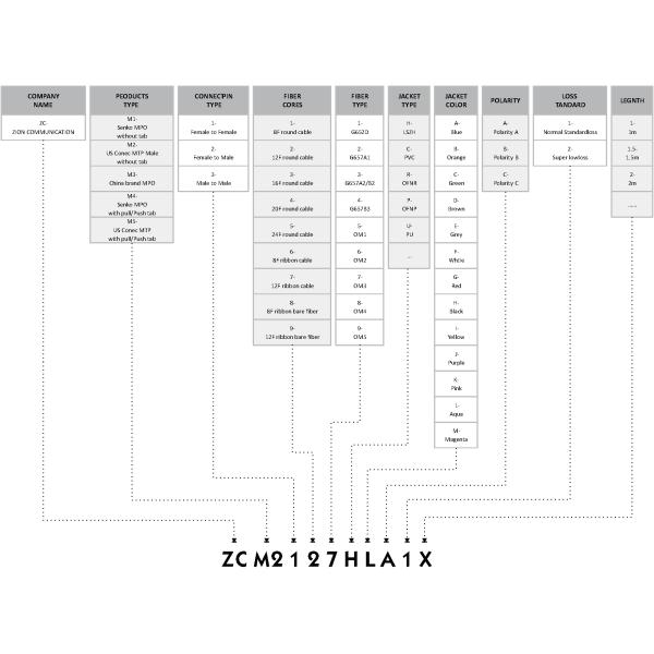 12 Fibers MTP Female To MTP Female OM3 3.0mm LSZH MTP Patch Cord Custom Meters