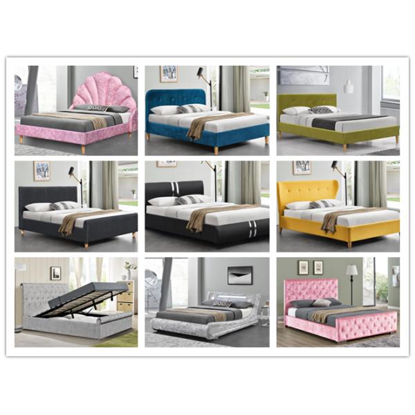 Simple Bedroom Faux Leather Bed CE ROSH BSCI Certification