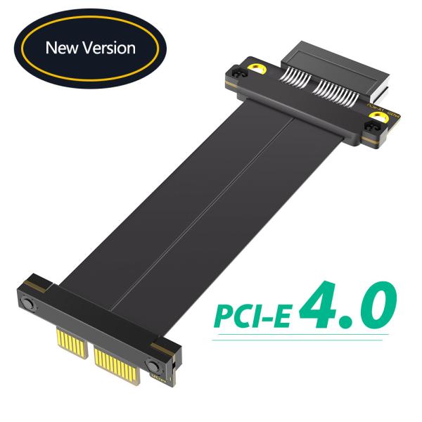 Quality PCI Express 4.0 1X to PCI-E X1 Adapter Riser Card + High Speed Data Extension Cable length 90 Degree 180 Degree 270 Degree new 4.0 compatible PCI-E motherboard PCI-EX1 X4 X8 X16 Cable 10-20-30-50 CM for sale