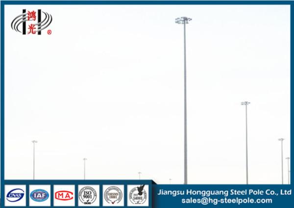 Quality ISO 9001 Polygonal Q235 Led High Mast Pole With LED Lighting , Long Life for sale