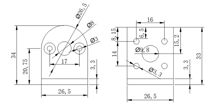 DC Reduction Motor JGA25-370TC Intelligent Car Wheel Fixing Bracket Coupling Motor Sleeve