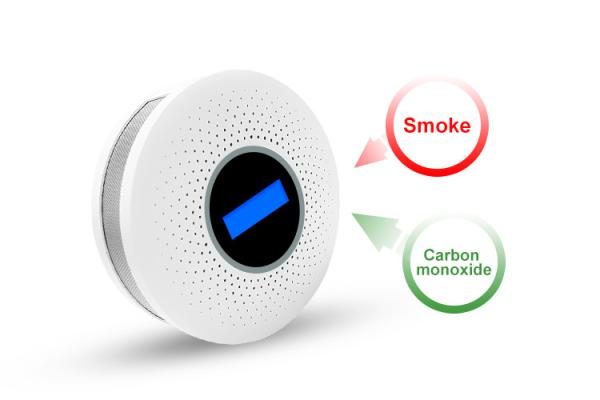 Quality 2 In 1 Carbon Monoxide And Smoke Detector LCD Display Replaceable Battery CO Sensor for sale