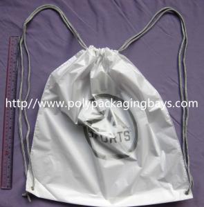 China Personalized PP Promotion  Packaging / White Plastic Drawstring Backpack wholesale