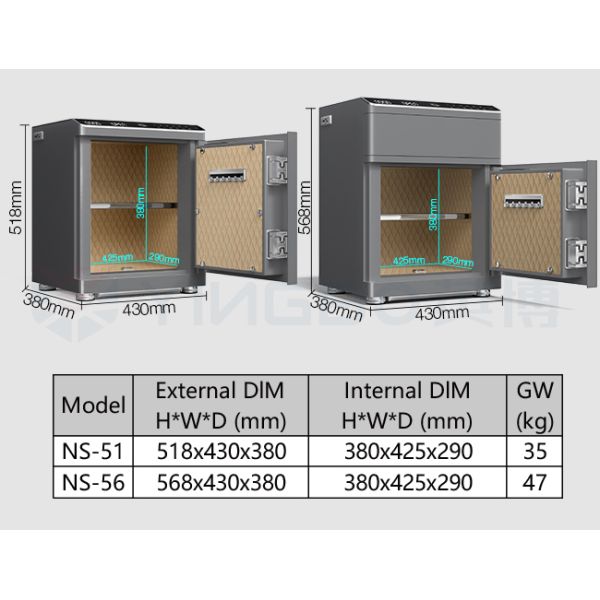 Biometric Fingerprint Nightstand Safe Box, Solid Steel Construction for Home Security