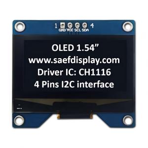 China Factory 1.54-Inch OLED Display 128x64 with I2C Interface &amp; CH1116 Driver wholesale