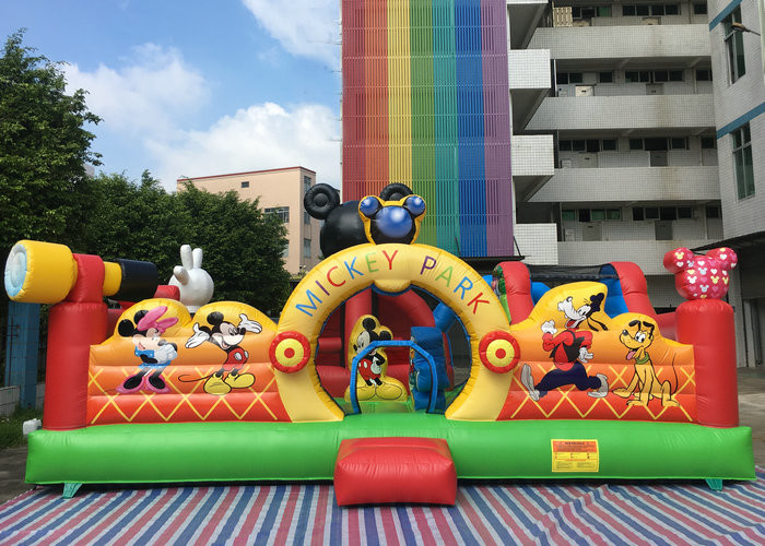 China Amusement Disney Mickey Park Inflatable Jumping Bouncer With Hand Printing wholesale