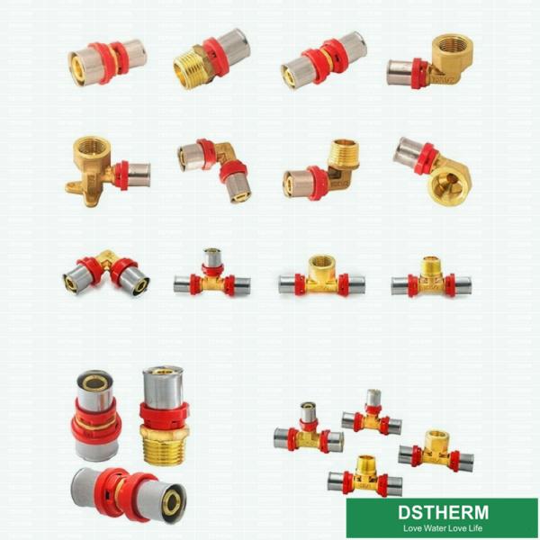 Customized Female Wall Plated Threaded Elbow Compression Brass Press Union Fittings For Pex Aluminum Pex Pipe