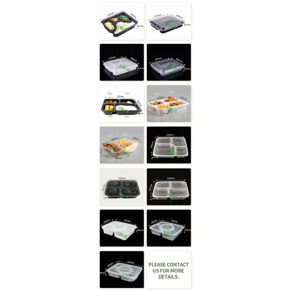 Customized Disposable Meal Box 5 Compartments With Round Soup Bowl