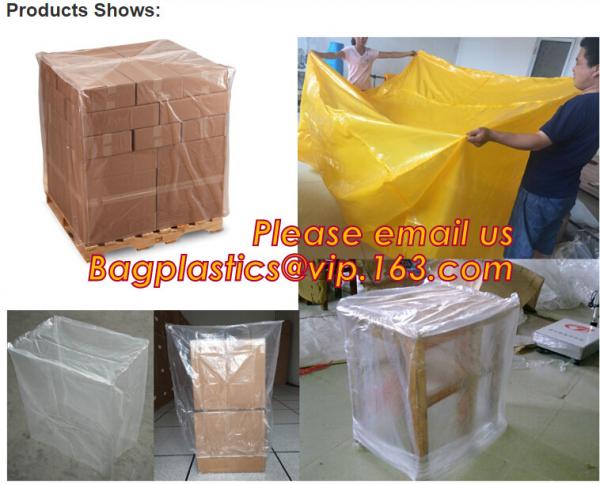 Customized Square Bottom or Side Guesst Plastic Protective Pallet Covers, 4 Mil Dust proof Clear Pallet Covers, BAGPLAST