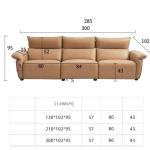 BN Hidden Control Panel Function Sofa Double Armrest Headrest Adjustable