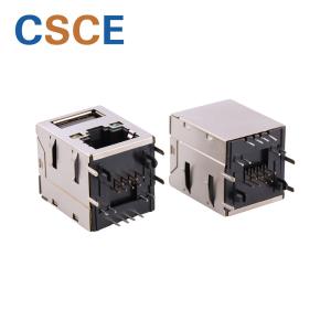 China Black Color RJ45 To USB Connector / 2.0 USB To RJ45 Network Adapter With EMI on sale
