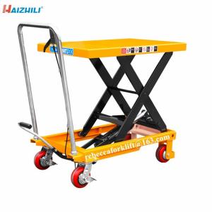 China 500kg Load Capacity Manual Scissor Lift Table With Convenient Foot Pump wholesale