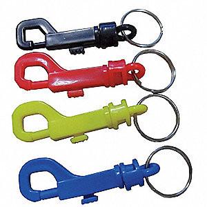 China Split Key Ring Plastic Key Holder Key Clip 2-5/8 In Personalized Bolt Snap Assorted Color wholesale