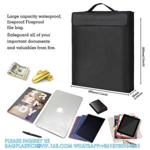 China Customized Logo Safe Bag Explosion-Proof Folder Security Fireproof Waterproof Bag Storage Home Office Document File wholesale