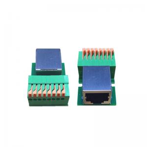 China Ethernet RJ45 Female Connector 8P8C to Spring Crimping Terminal Blocks Adapter PCB Mounted wholesale