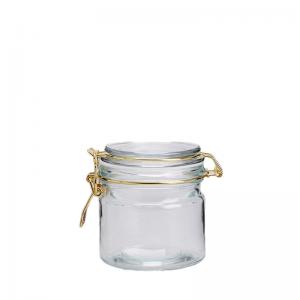 China 16oz Airtight Glass Canisters Glass Storage Jars With Clamp Lids wholesale