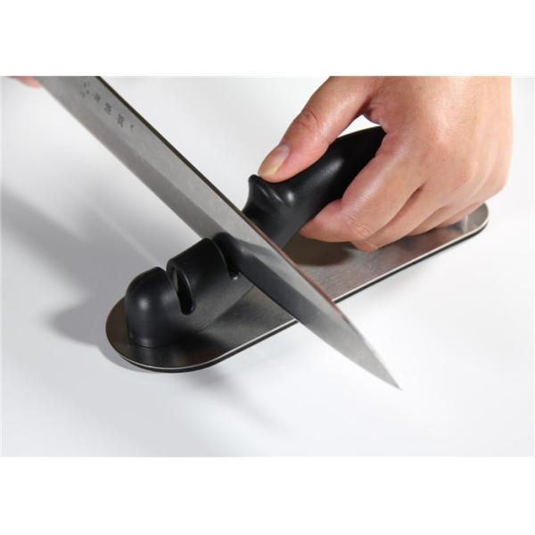 Precision Stainless Steel Knife Sharpener Black With Non - Slip Steel Bottom
