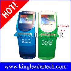 China Online banking touch screen custom kiosk design with A4 printer,metal keyboard wholesale