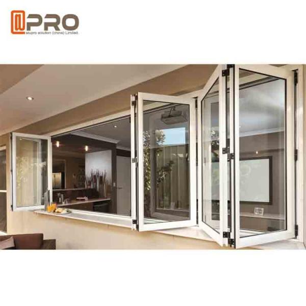Quality Double Glazed Folding Open Aluminum Bifold Windows White Color folding vertical window door windows interior bi-fold for sale
