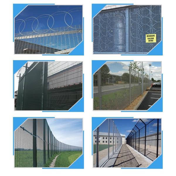 Anti Climb Powder Coated Galvanized Security Fencing for border fence