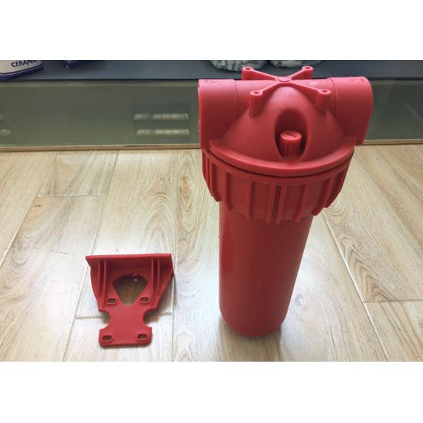Red Color Plastic Water Cartridge Filter Housing Brass Thread With Wrench