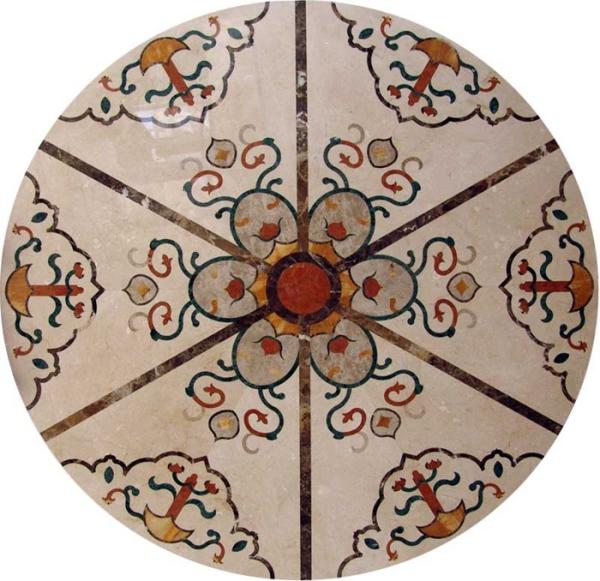 Quality Marble Water Jet Mosaic Tile Medallion Patterns , Inlay Mosaic Tabletop Patterns for sale