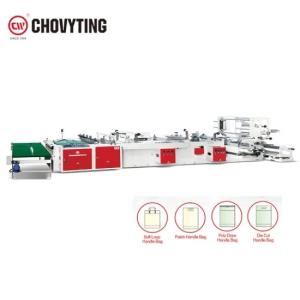 Low Density Soft Loop LDPE Patch Handle Bag Making Machine 120pcs/min