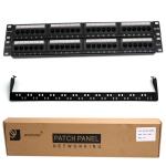 24 Port Cat 5e / Cat6 Unshielded Patch Panel Fluke Test UTP With Back Bar