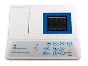 320*240 3.5 Inch Color LCD 250 Cases Storage ECG 12 Leads 50mm 1 Channel Format Recording Rechargeable Ni-MH Battery
