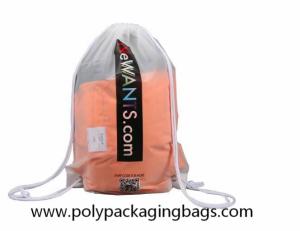 China 0.07mm Frosted CPE Drawstring Backpack Bags For Hiking Travel Drawstring Bag Transparent Drawstring Pouch on sale