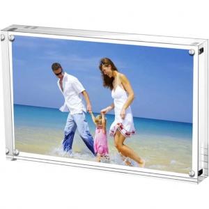 China Blue Clear Wall Mounted Acrylic Magnetic Photo Frame Transparent on sale