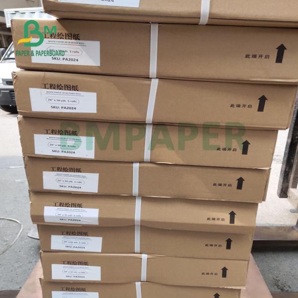 Quality 80gsm High Temperature CAD Plotter Paper Roll For Engineering Drawing 508mm for sale