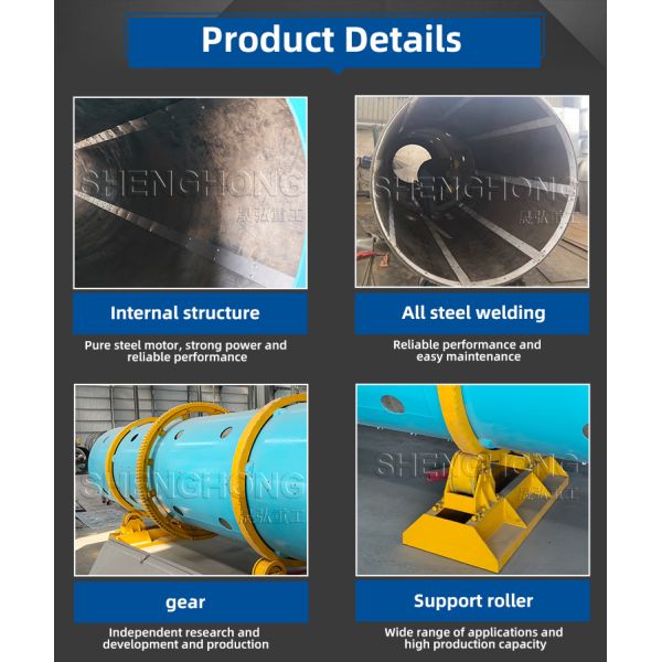 High Capacity 8-15T/H Carbon Steel Drum Granulator with 11.5r/min Speed for Fertilizer Granulation