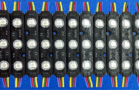 Quality High Brightness 3 Chips Led Module SMD 5050 / RGB LED Module Waterproof With Lens for sale