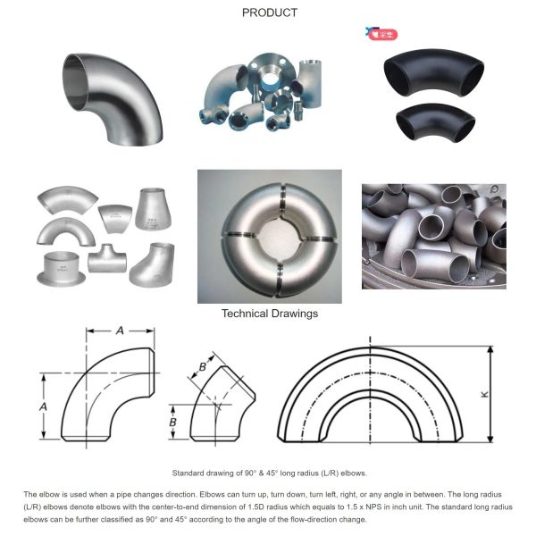 Welding 90 Degree Long Radius Elbow Ts Dnv Iso-9001 Ped Specification