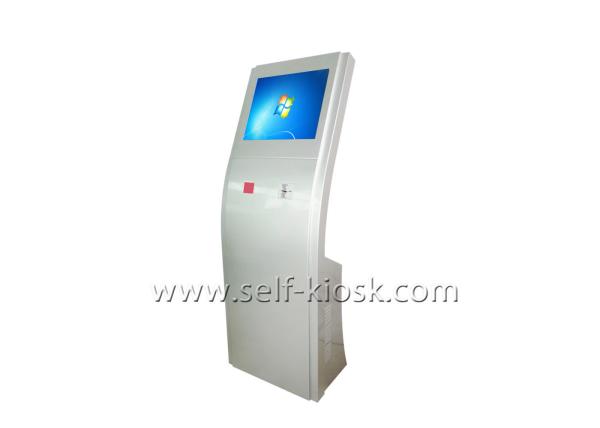 Quality 19 Inch Touch Screen Floor Standing Kiosk With Printer And Barcode Scanner for sale