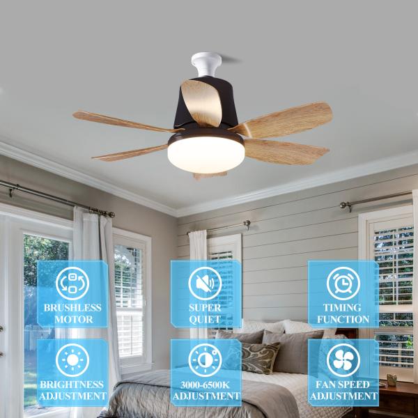 Quality Moving Head Intelligent Home Decor 360 Degree Rotating Ceiling Fan With Dimmable LED Light for sale
