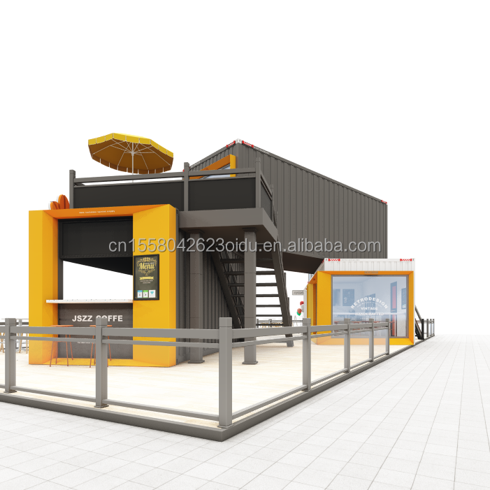 Aluminum Alloy Windows 20ft 40ft Prefab Mobile Shipping Bar Coffee Shops Restaurant Container Modular House Home