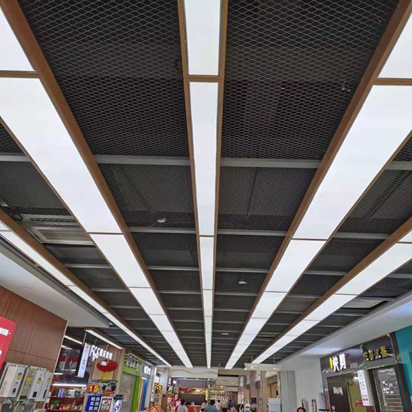 Metal Suspended Aluminum Expanded Mesh Ceiling Panel For Interior Decor