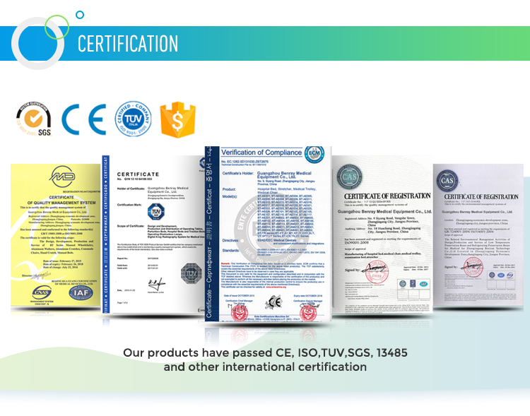 BR-ET003 Instrument Nursing Hospital High Quality Medical Equipment Crash Cart Wheels IV Stand Table Emergency Trolley