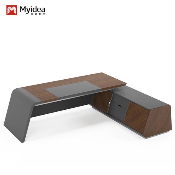 Quality Support customization Modern Luxury Boss Office Desk Large Wooden MDF Panel in Dark Colors Classic Design for Office Use Modular Furniture for sale