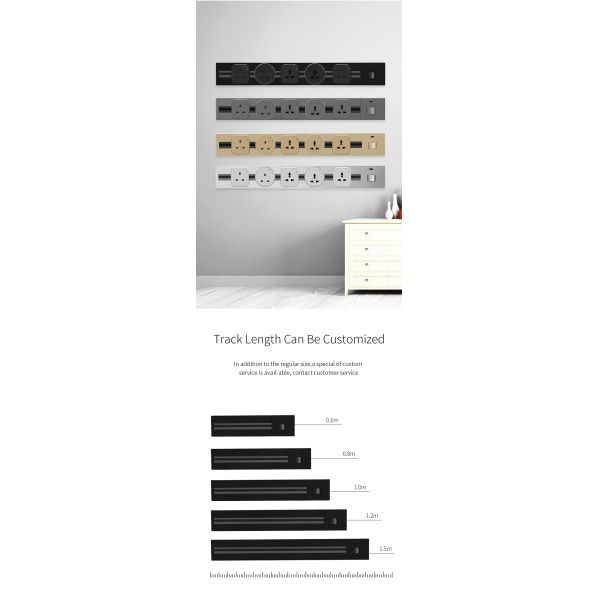 Universal Electrical Outlet 32A Power Track Socket for Wall and Table Socket Outlet