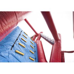 Funny Fire Truck Bounce House Obstacle Course With Climbing Wall