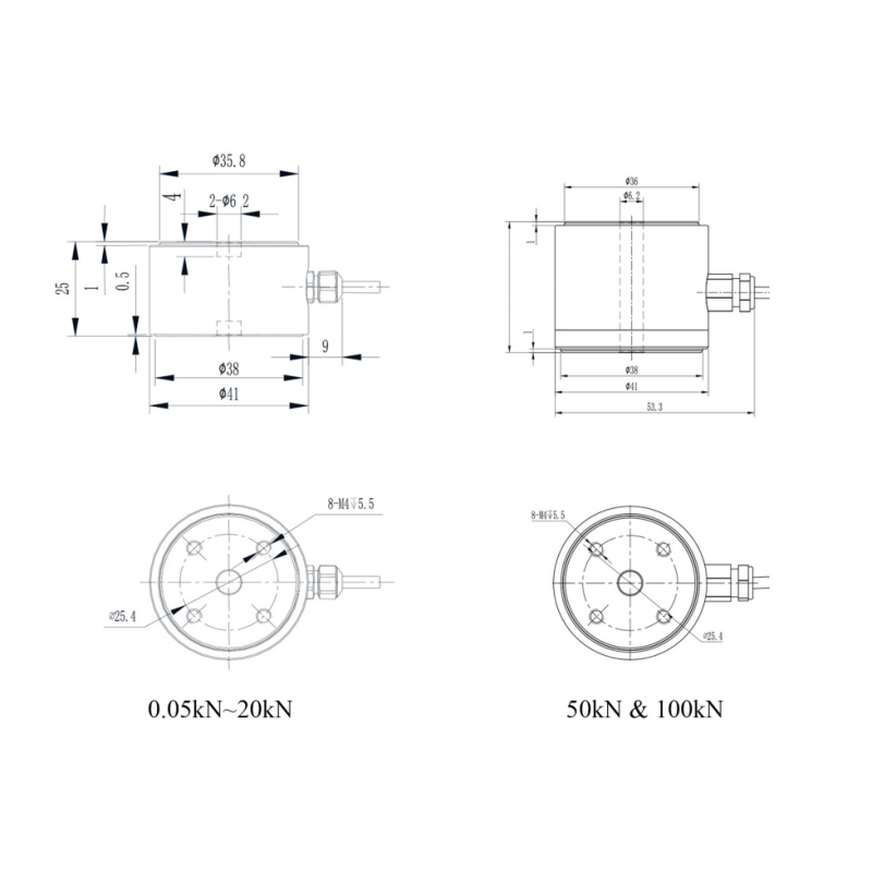 Column Type Load Cell Miniature Tension And Compression Load Cell