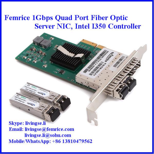 Quality 1G Quad Port Ethernet PCIe x4 Server Adapter, Intel I350-AM4 Gigabit Controller Server NIC for sale